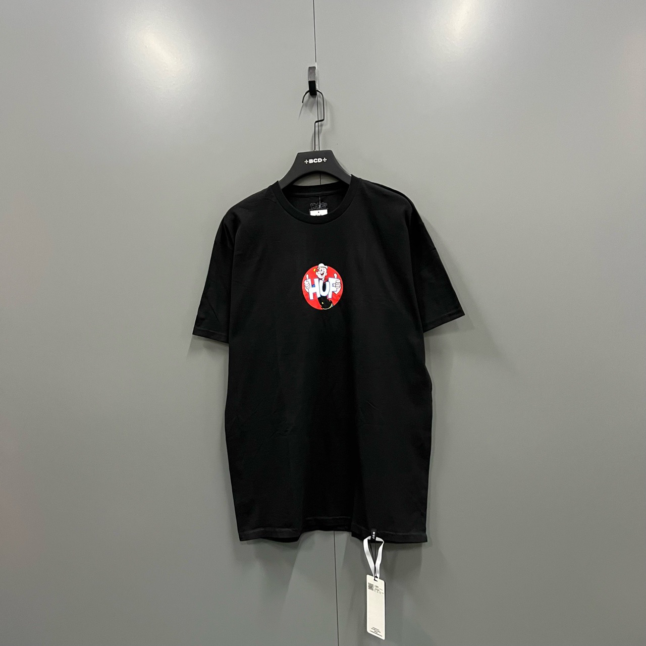 99新  bbpm HUF × POPEYE 黑色大力水手logo短袖 L码/吊牌