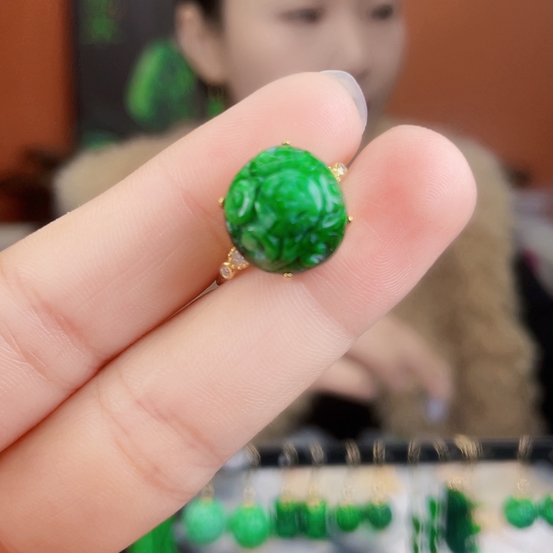 翡翠银S925镶嵌耳饰