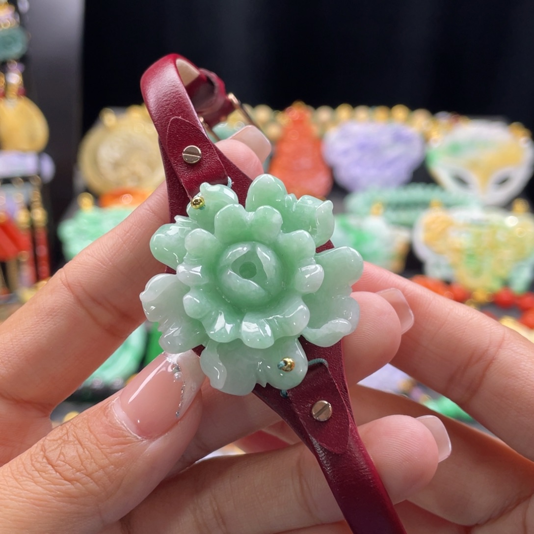 翡翠手链未镶嵌代编织