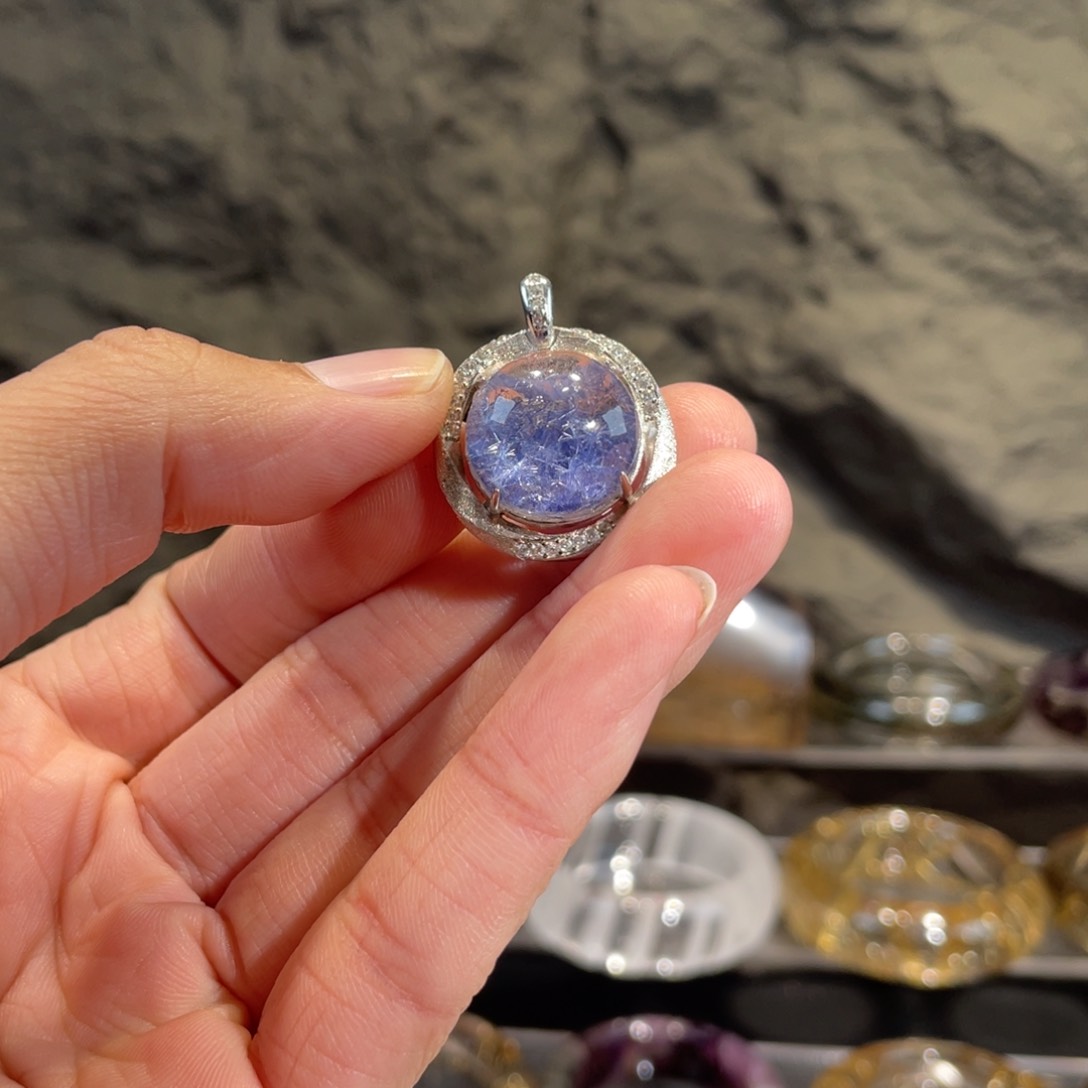 吊坠(不含链)银S925镶嵌水晶