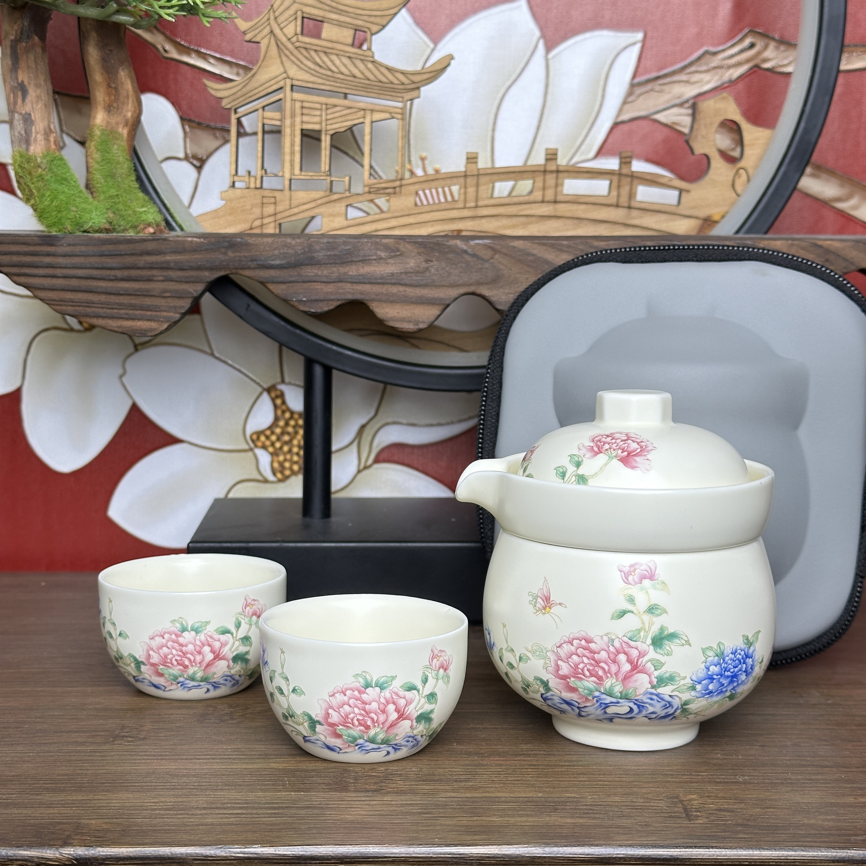 米黄牡丹快客杯旅行套 ZH964