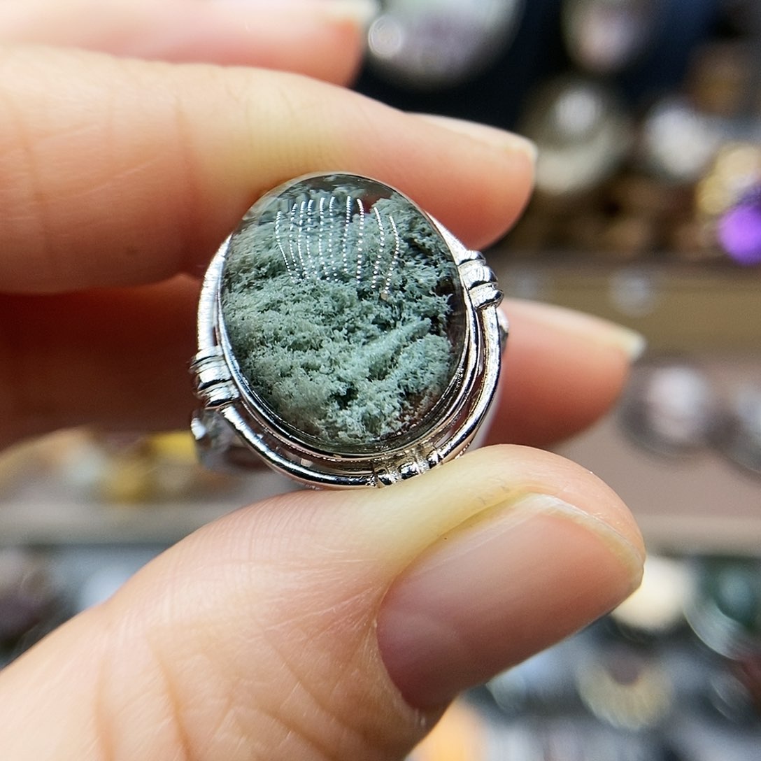 水晶戒指银S925镶嵌糖****觉