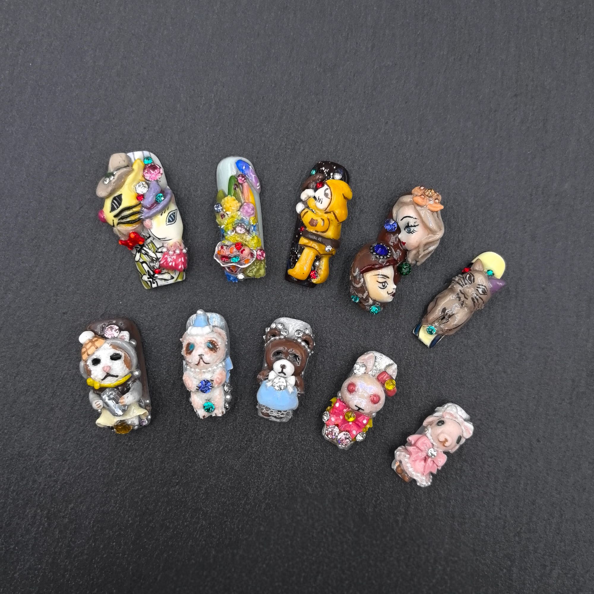 安夏 奇幻次元 长直角 纯手工穿戴甲10片