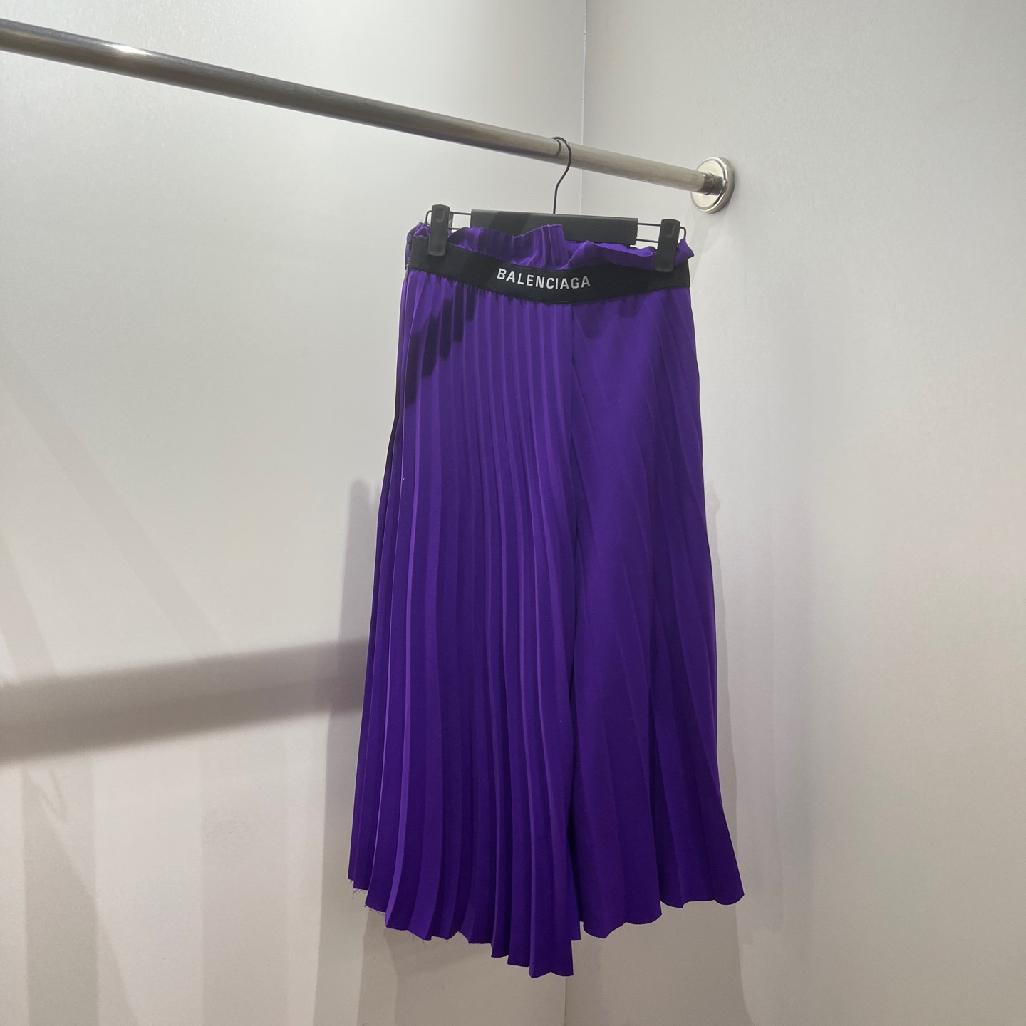 99新 Balenciaga/巴黎世家 vem691/褶皱长裙半身裙 桑蚕丝 34码