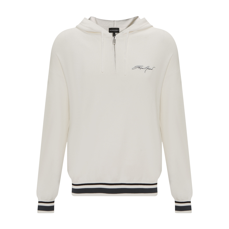 Emporio Armani/安普里奥·阿玛尼男子长袖黑色连帽卫衣秋季3L1MXE