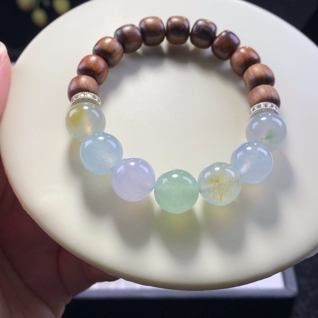 翡翠未镶嵌手串卡11冰仙彩