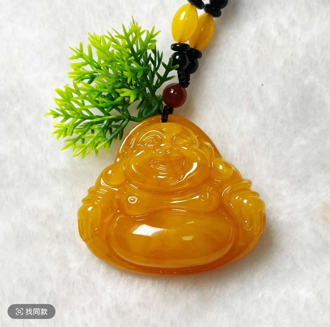 w135 藏族精工雕刻素绳款佛公吊坠毛衣链