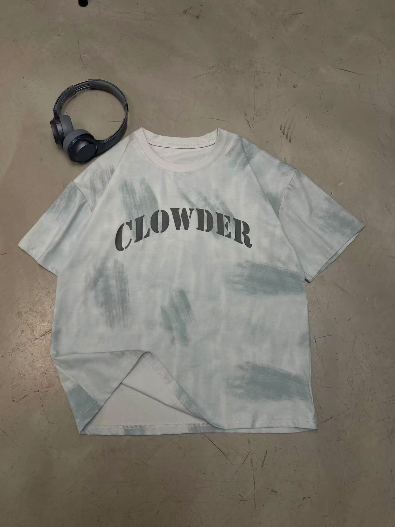 休闲风扎染休闲百搭防臭吸汗印花T恤白色短袖速干Q134