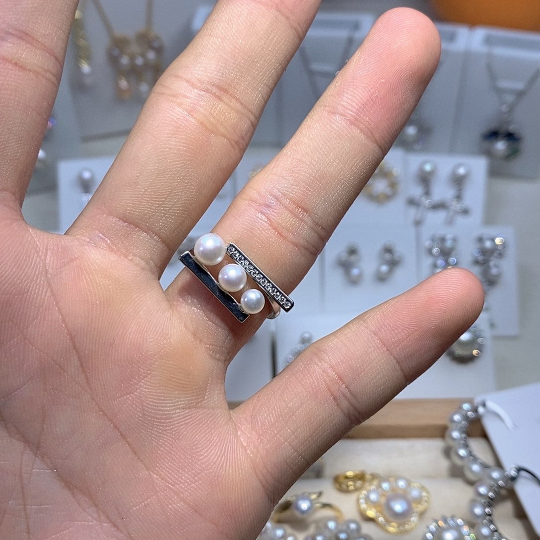 淡水珍珠耳饰银S925镶嵌