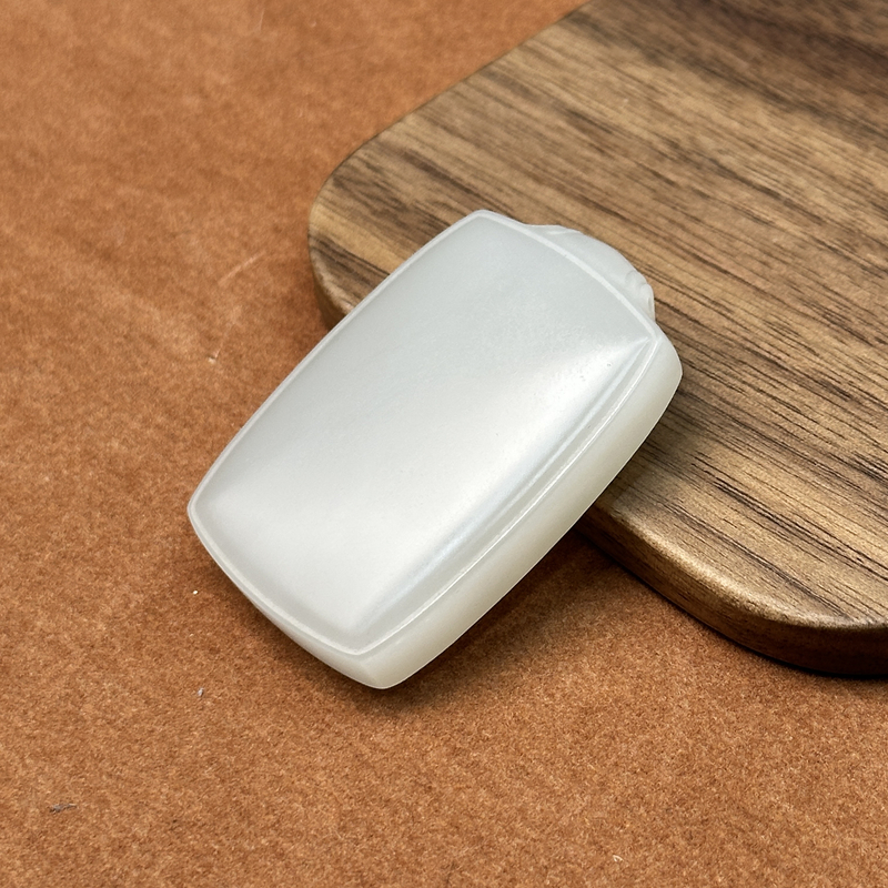 约50*32mm和田玉白玉无事牌吊坠