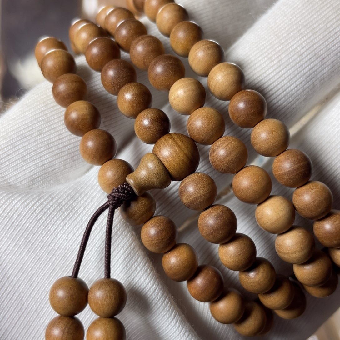 檀香木手串/手链老山檀香老料横纹0.6×108