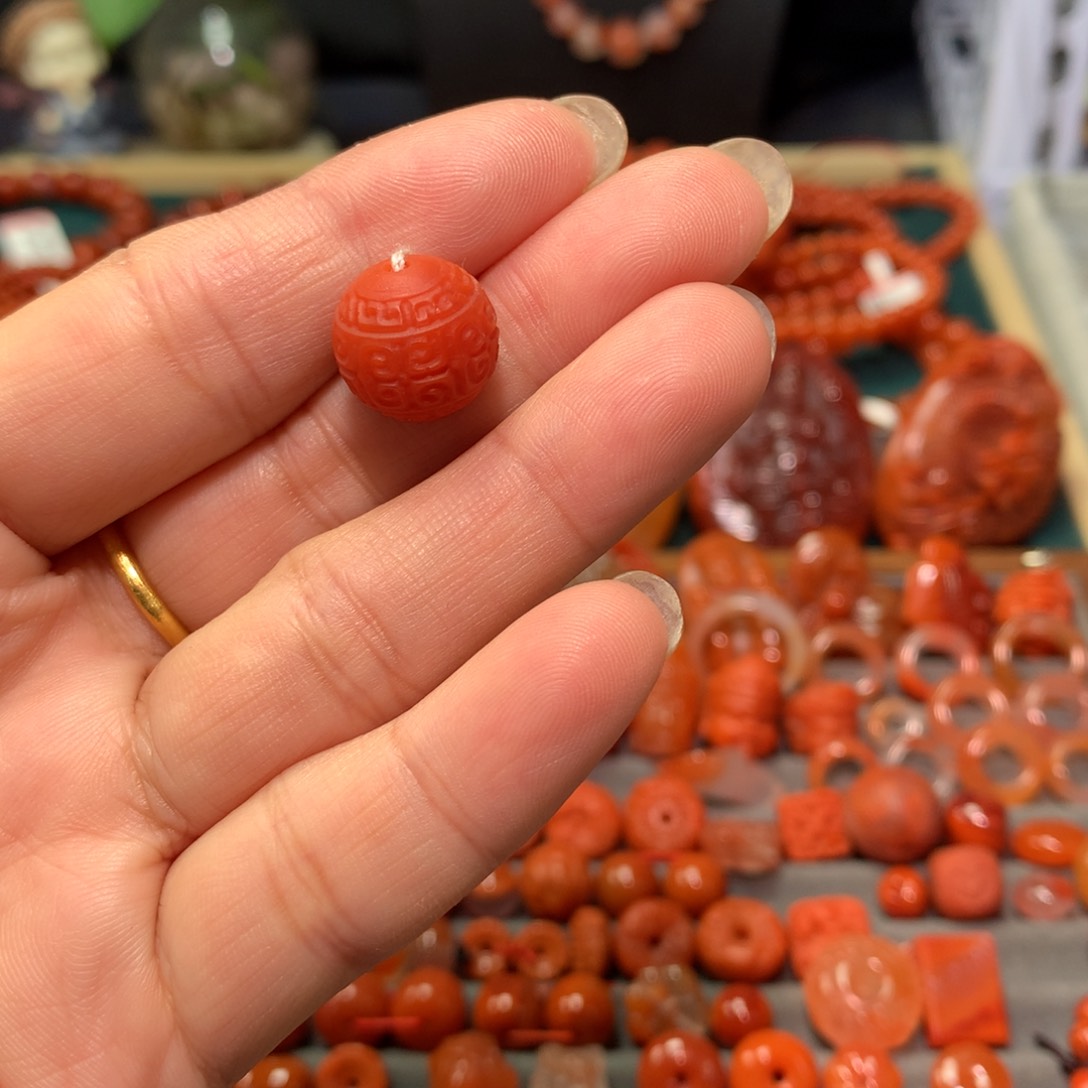 【闪购商品】南红玛瑙回纹圆珠未镶嵌