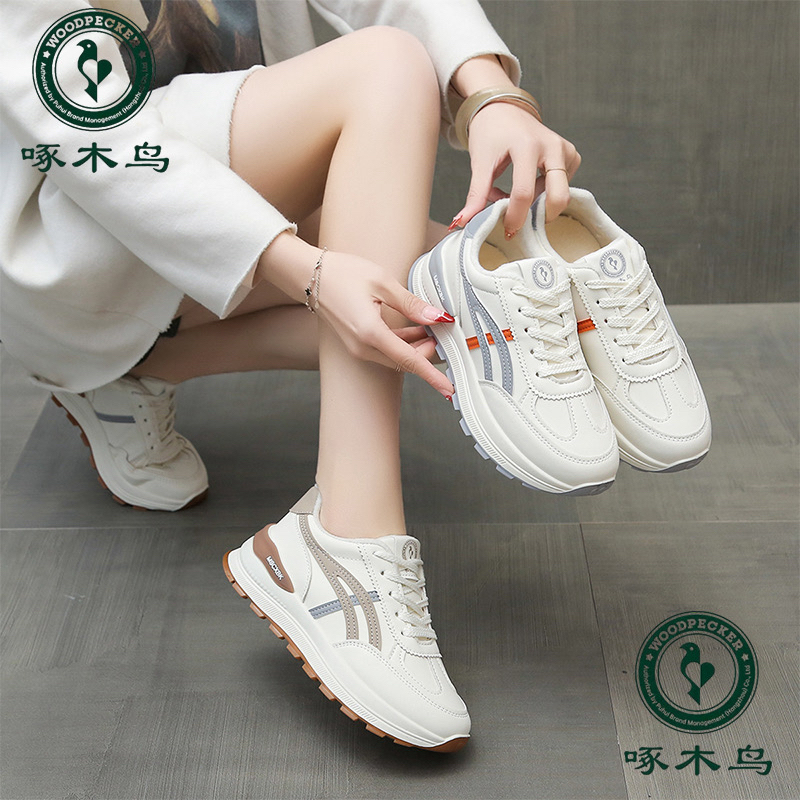 啄木鸟老爹鞋女2025秋季厚底低跟时尚休闲鞋运动休闲鞋女25803
