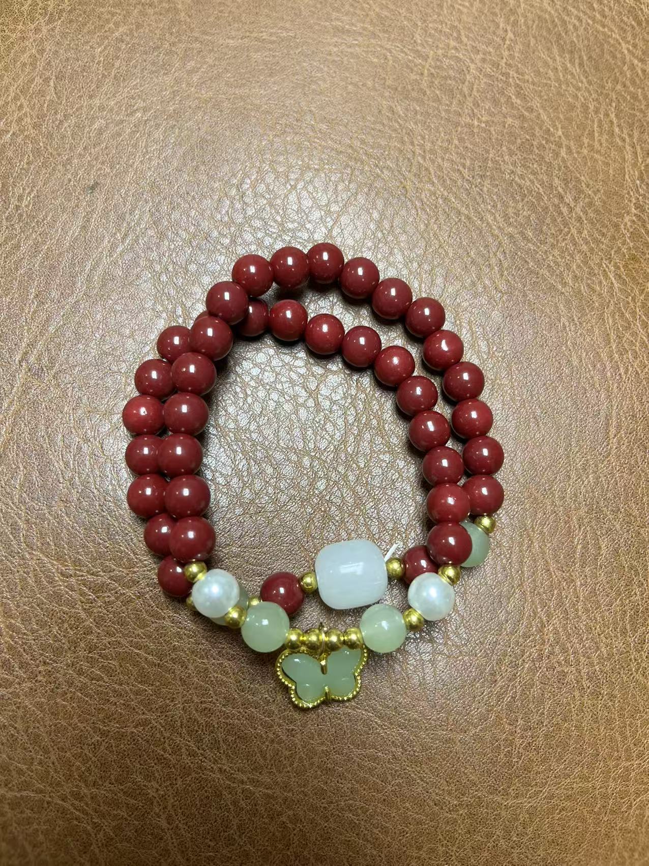 精品手串 SC337 蝴蝶辰砂精品菩提手串