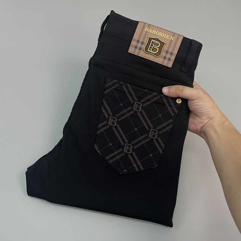 冬季黑色牛仔裤高品质修身小直筒男士显高牛仔裤 9912