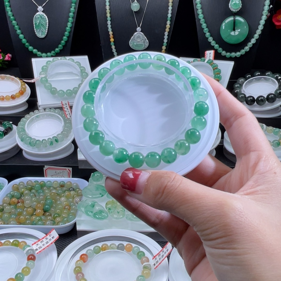 石英质玉（非洲翠）未镶嵌手串