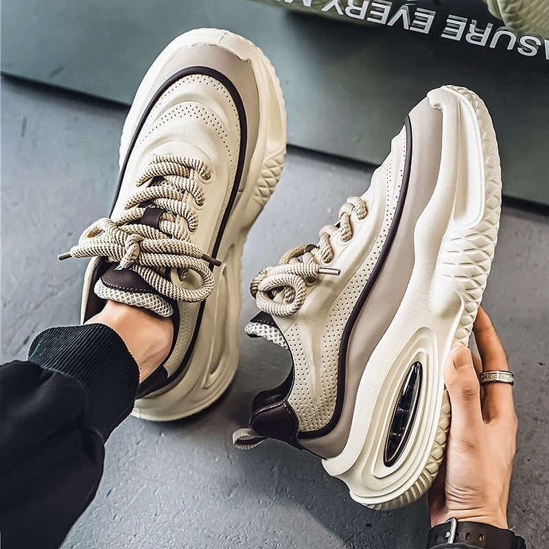 网红爆款男鞋秋季运动休闲棉鞋初中生青少年跑步防滑增高老爹潮鞋