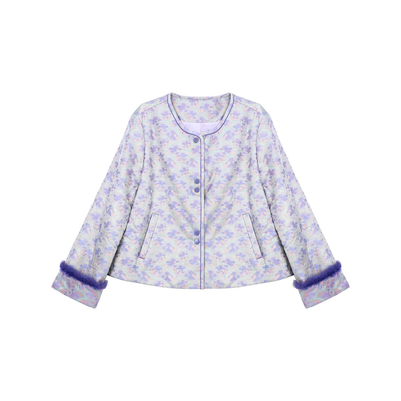 【小水专属】曲水梅花宋锦桑蚕丝棉服  28177