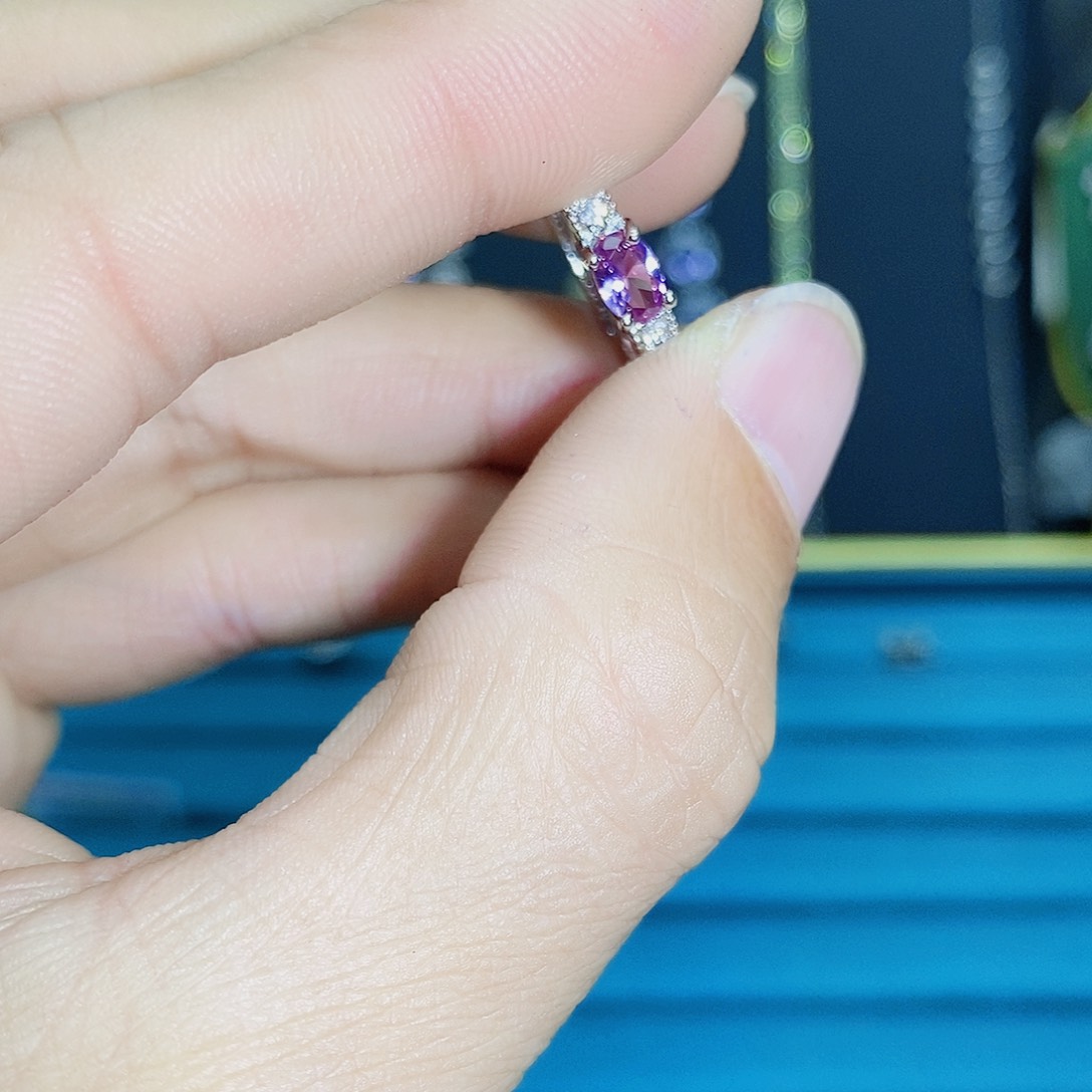 紫晶珠宝半成品银S925镶嵌