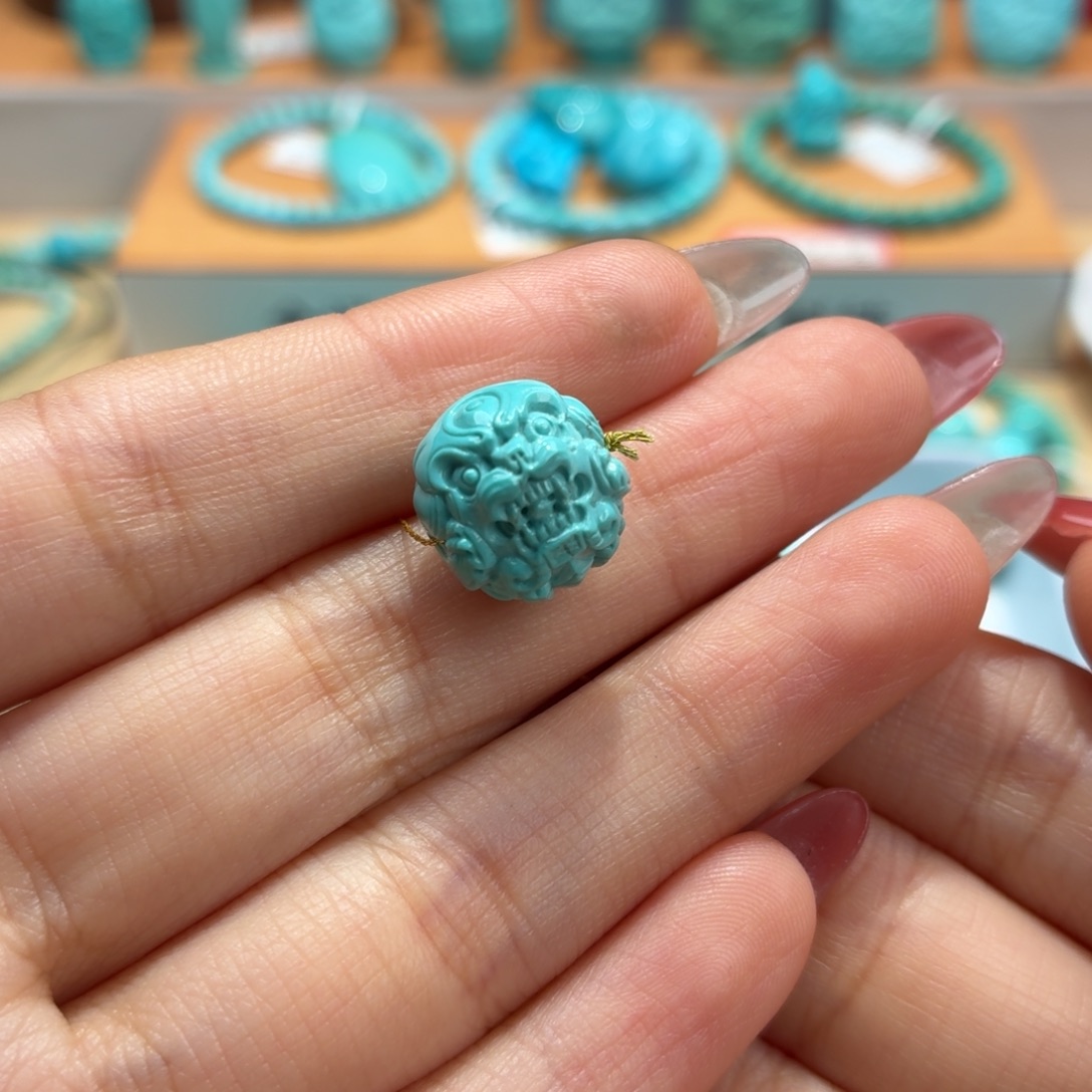 绿松石未镶嵌珠宝奇石貔貅珠13➕