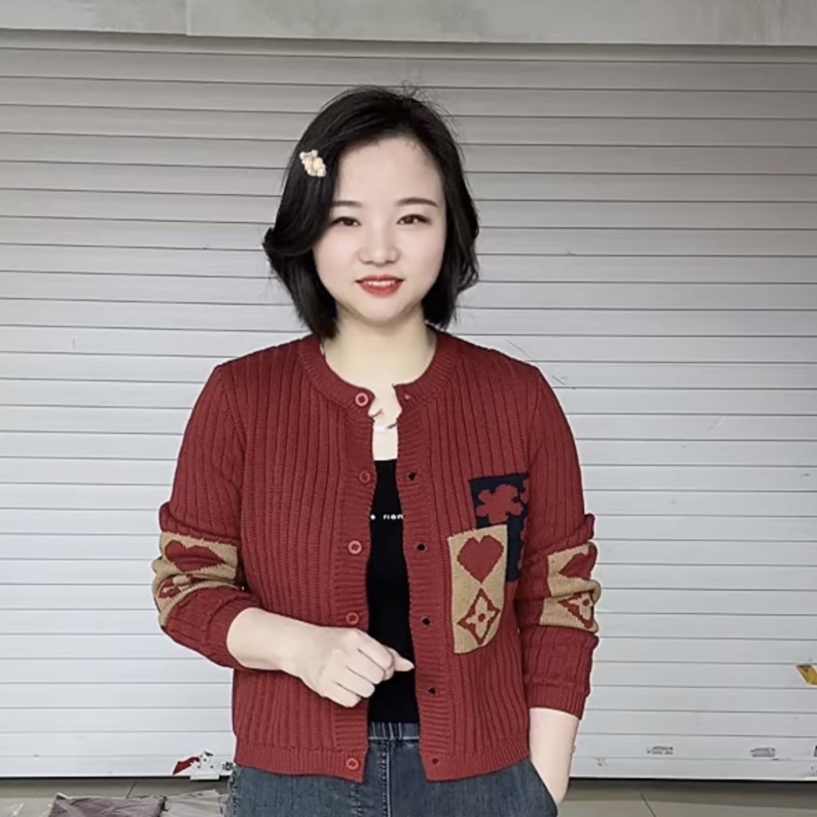 文艺圆领针织开衫春秋季休闲外套2025上衣新款洋气宽松毛衣女外穿