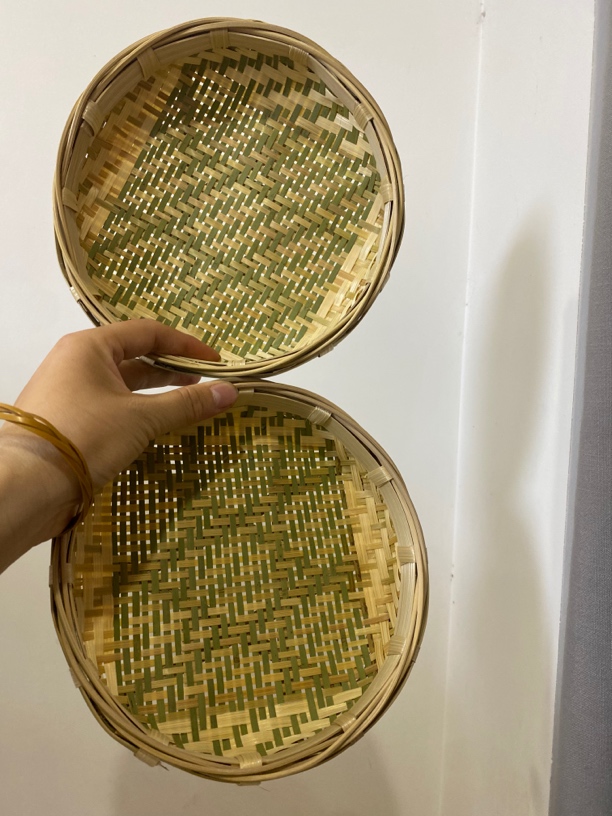 竹编迷你糖果零食小平筛套装尺寸20.20