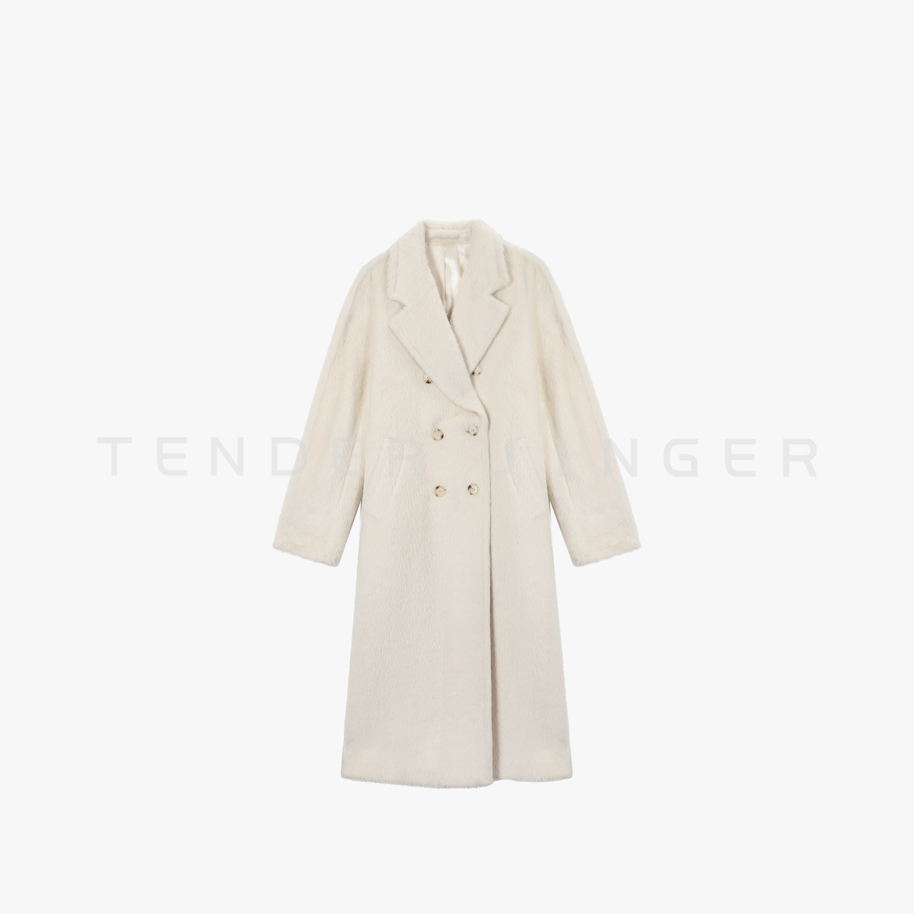Tender Jinger｜线下专供 苏力混纺双排扣长款大衣T54TUZ50402