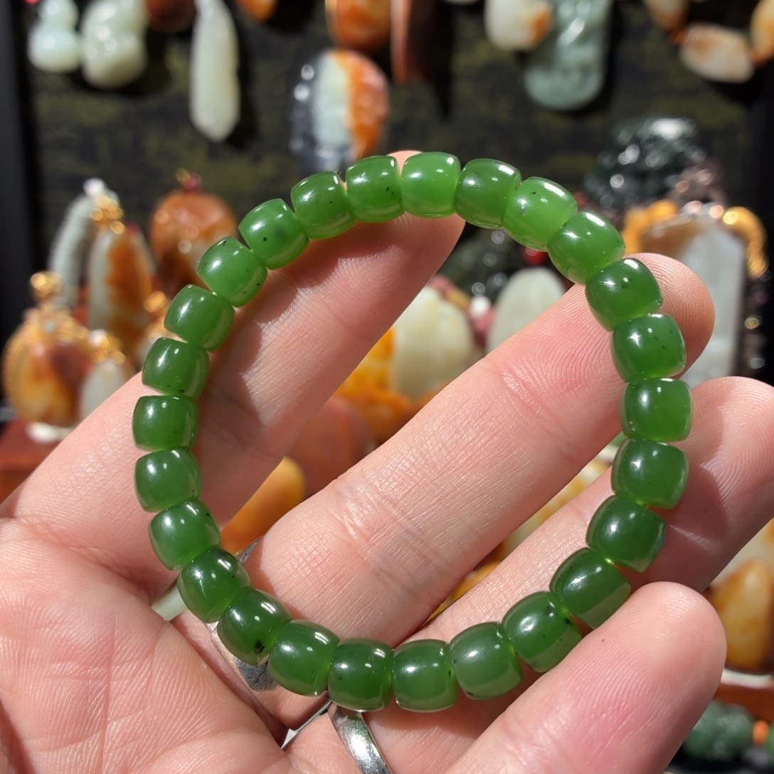和田玉（碧玉）未镶嵌手串33g