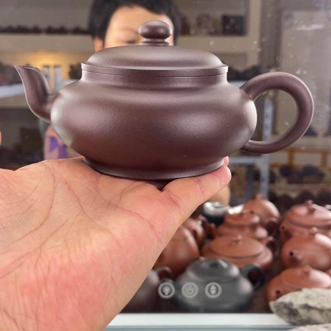 蟋***蟀茶壶紫砂大水潭底槽清全手工矮宫灯220cc