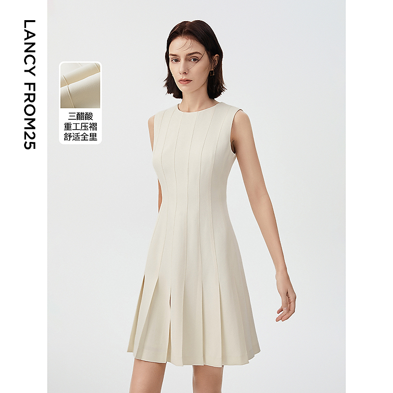 【三醋酸Basic衣橱】朗姿法式轻礼服白色连衣裙夏新款裙子高级感