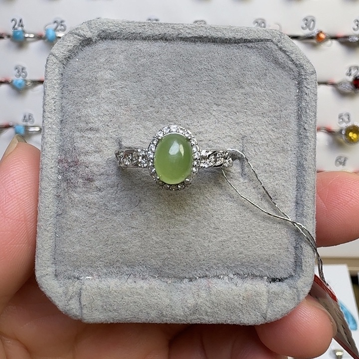 戒指银S925镶嵌水晶