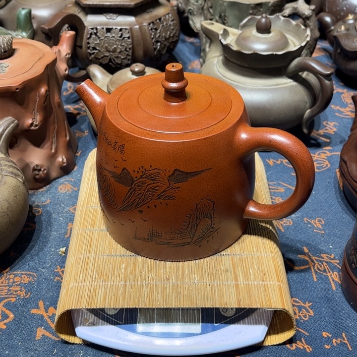 力***管茶壶紫砂紫砂。          