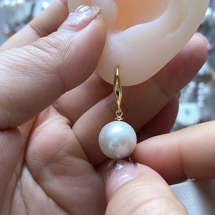 淡水珍珠耳饰银S925镶嵌