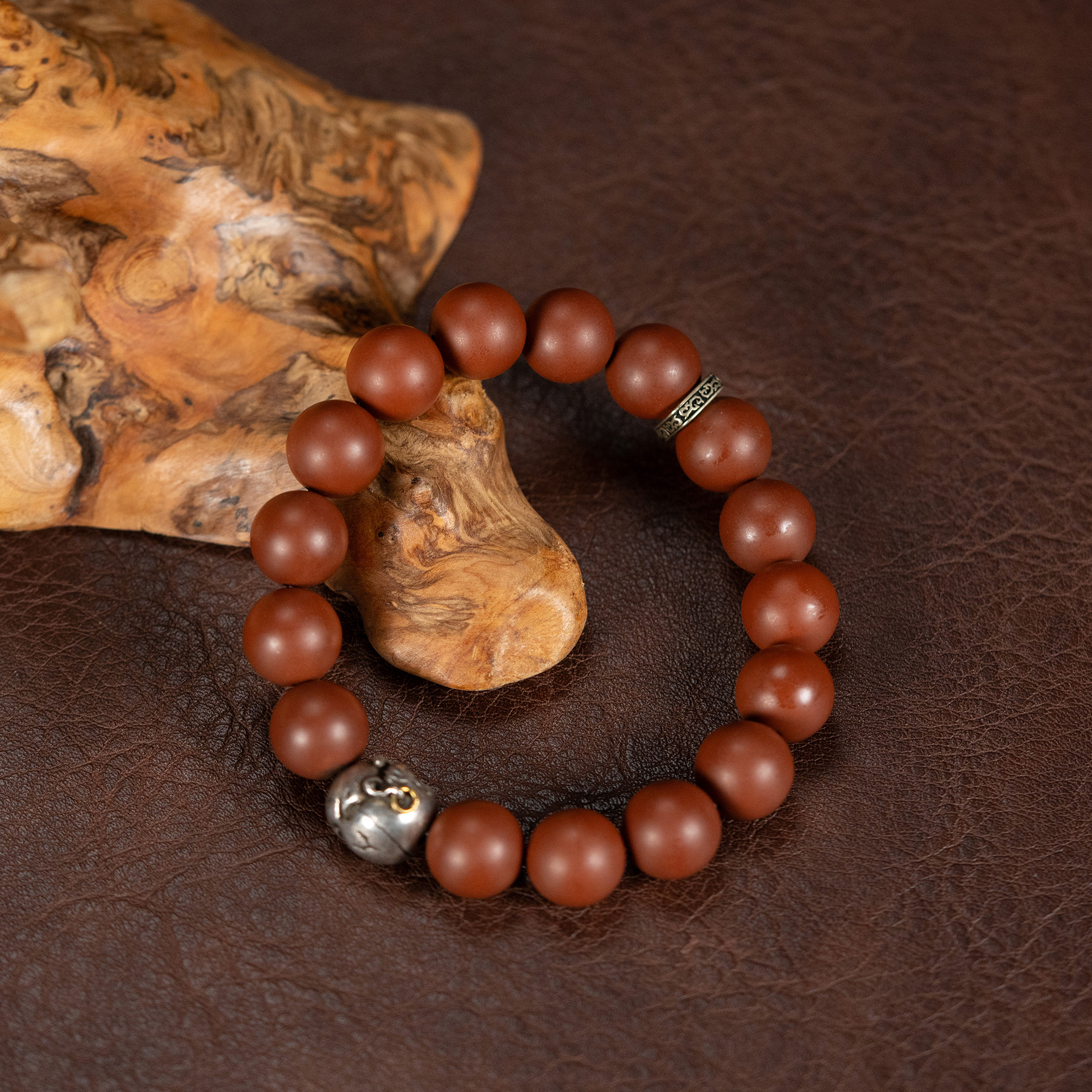 【利贞l紫砂手串单圈-恶僧茶具】原矿紫砂尺寸13mm茶具配件FXS