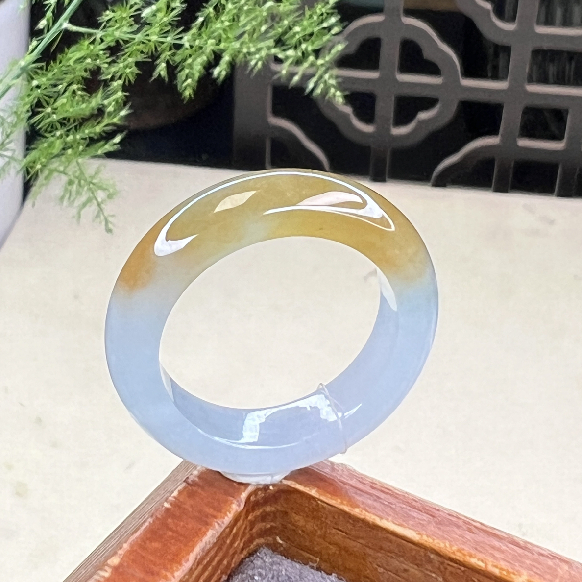 【杨玉环】天然A货翡翠戒指黄翡戒指19圈口以上（自然光拍摄）