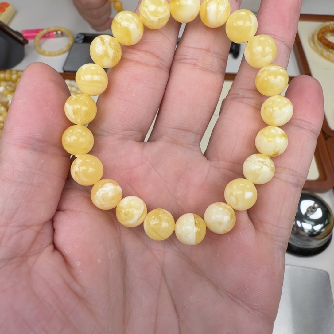 琥珀未镶嵌裸石蜜蜡手串