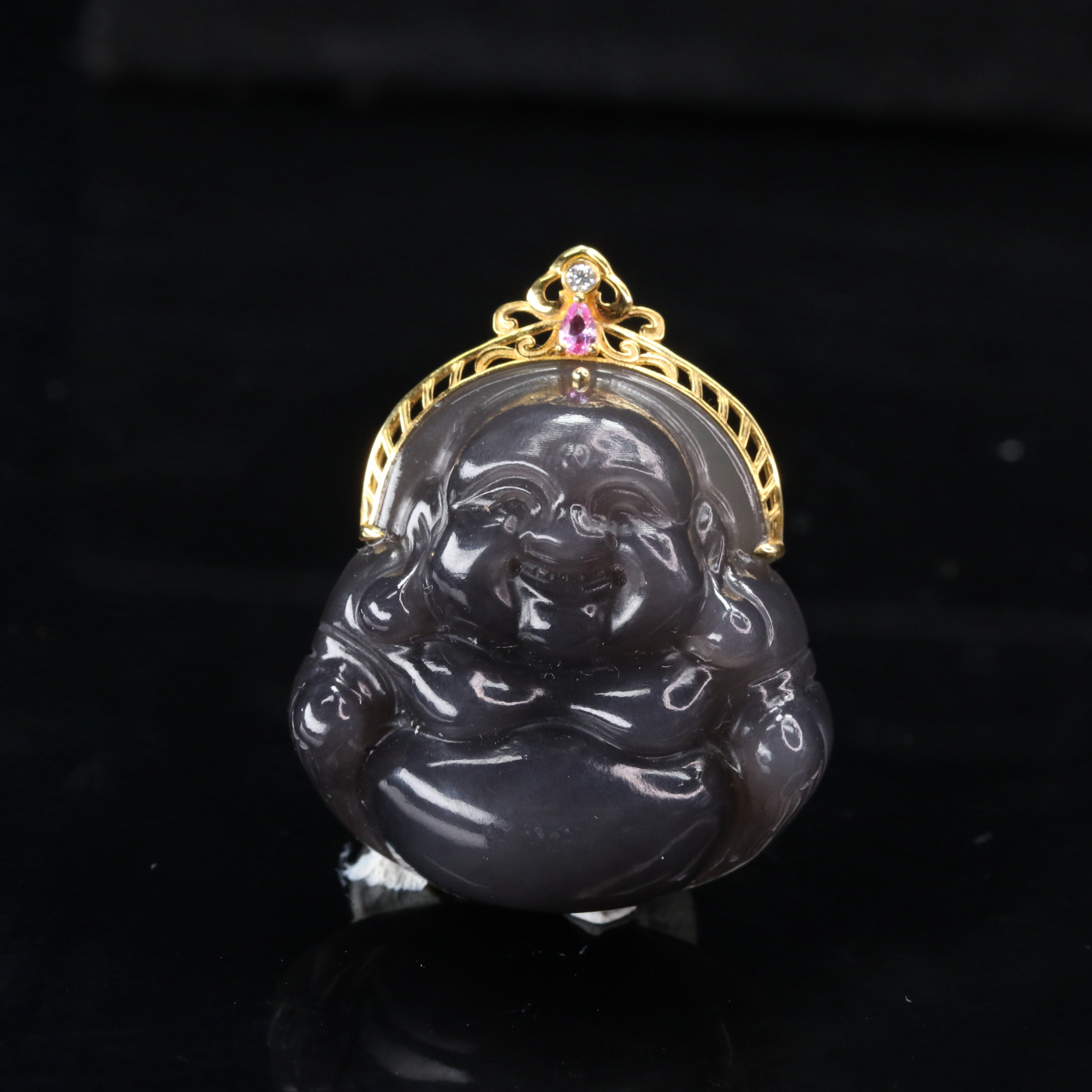 9和田玉18K金帝紫佛公/200710上海嘉禾拍卖