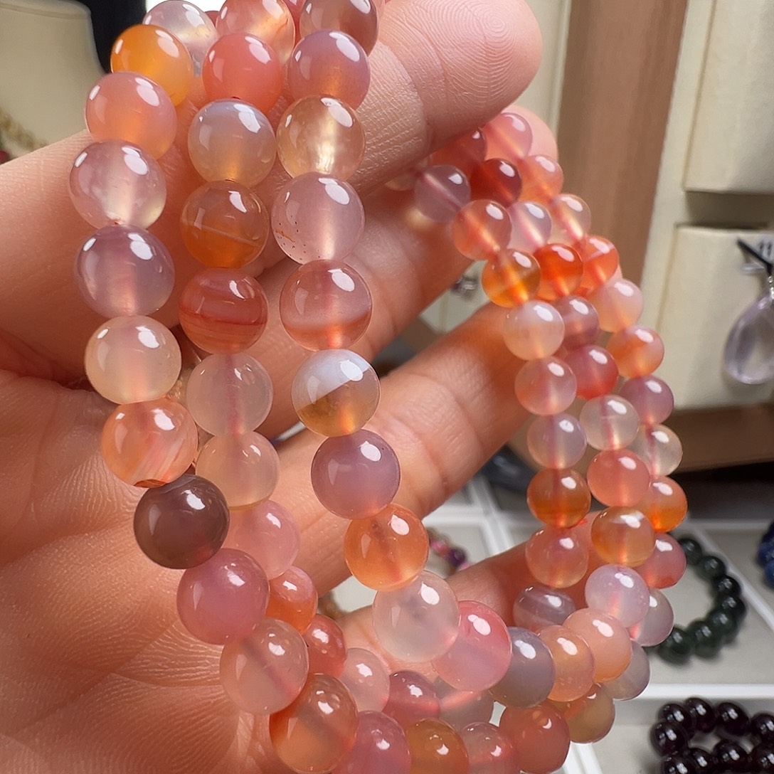 玛瑙/玉髓未镶嵌手链天然巴西糖果玛瑙