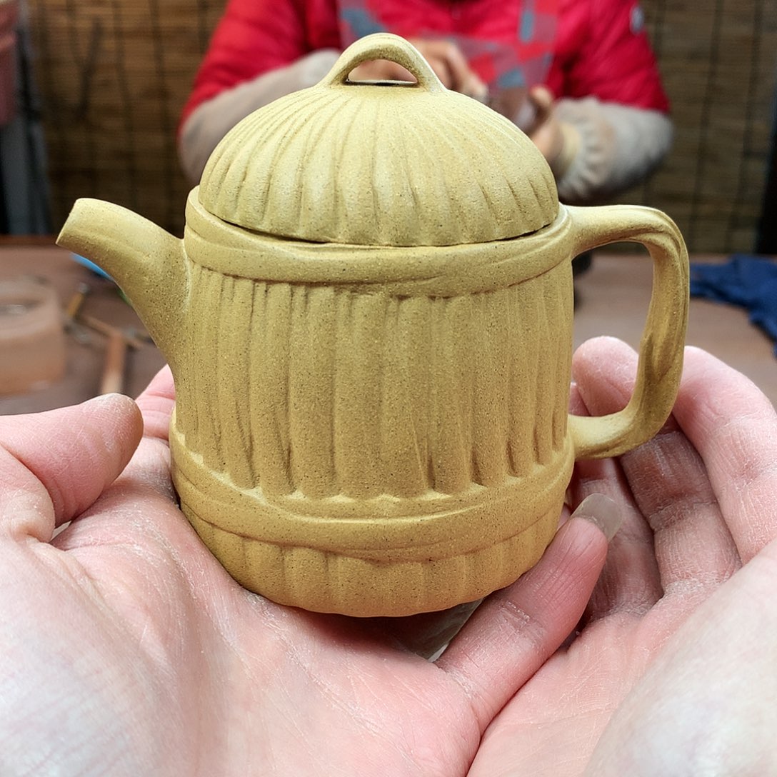 紫砂茶壶  竹节秦权 段泥