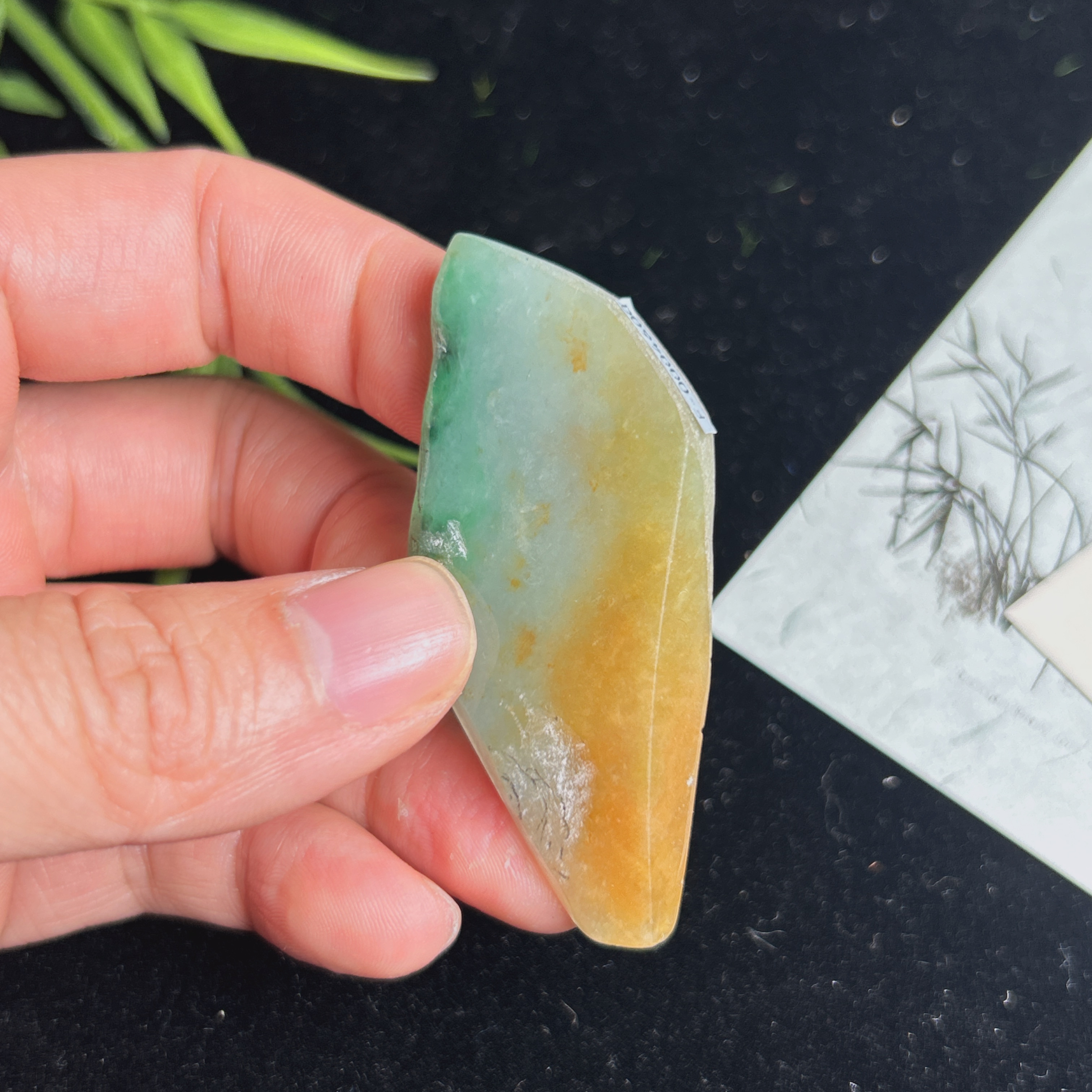 缅甸A货翡翠定制专用单材料，尺寸53*26*6