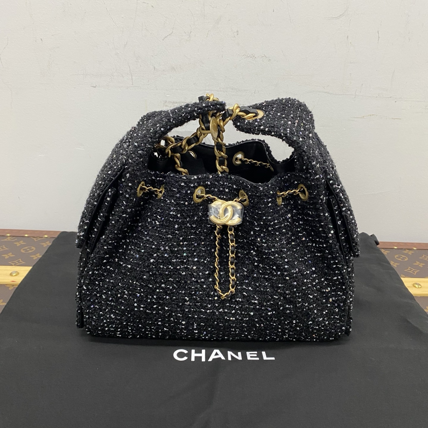 99新 Chanel/香奈儿 25bag粗花呢25A单肩斜挎包 09895