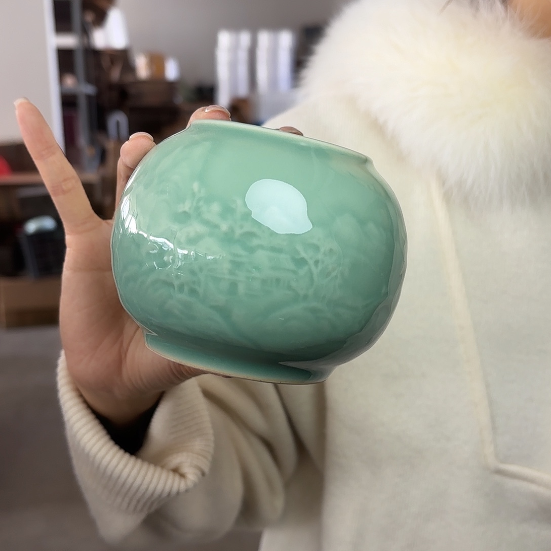 龙泉云间青瓷小米茶器