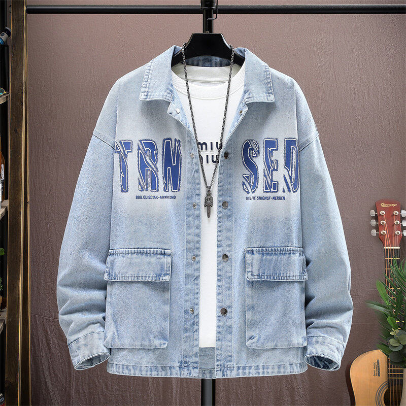 牛仔外套男孩春秋季2025新款初中高中学生青少年男装帅气5806