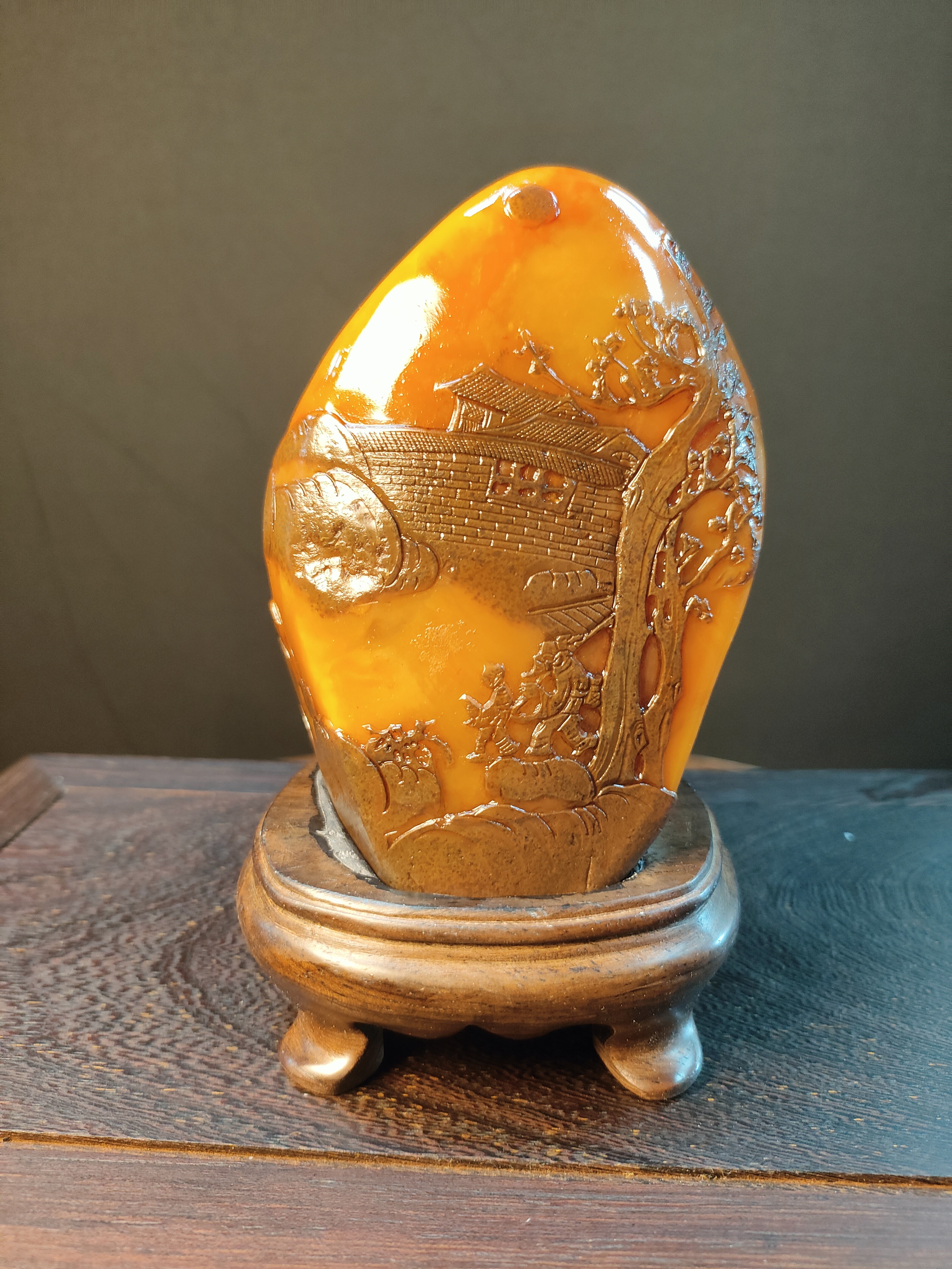 奇石寿山石田黄石家居摆件收藏品博古架装饰工艺手工雕刻003