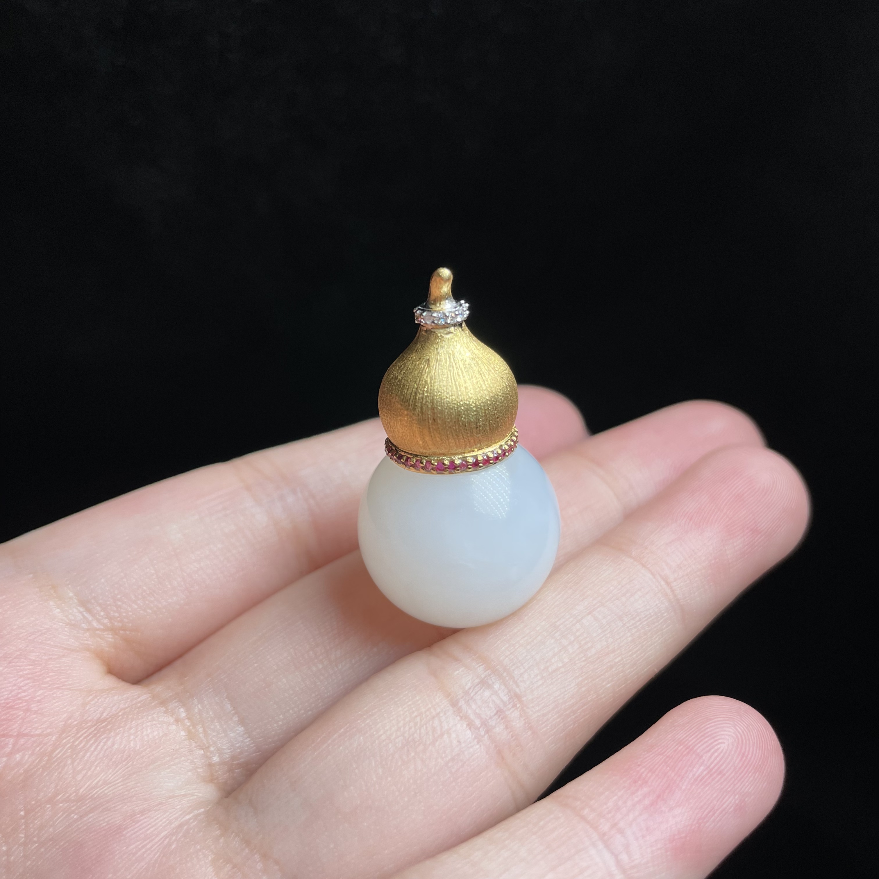 L【玉总珠宝】18和田玉白玉葫芦吊坠-约33*18mm多样性发一CAN355019