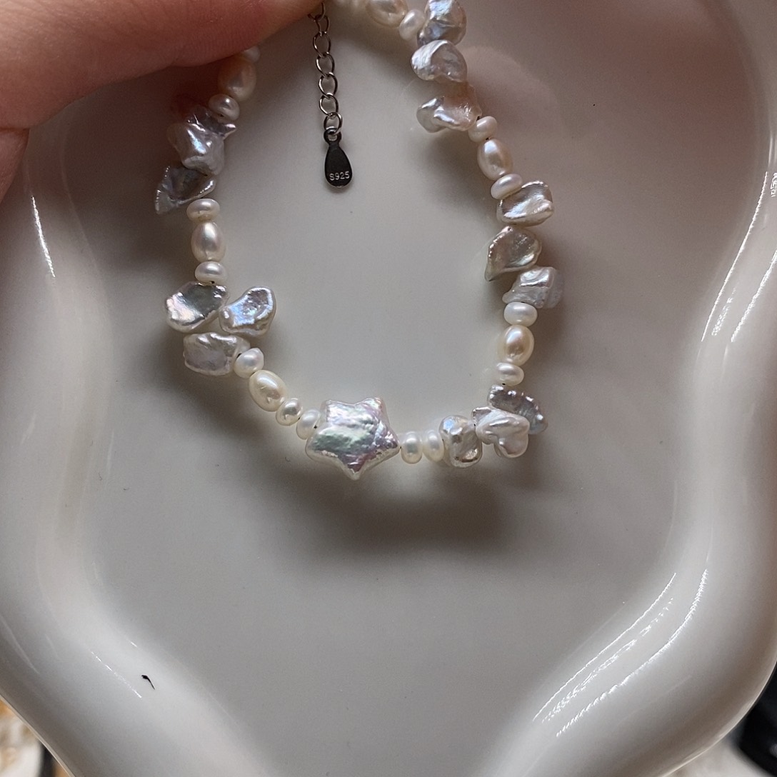 淡水珍珠手链银S925镶嵌