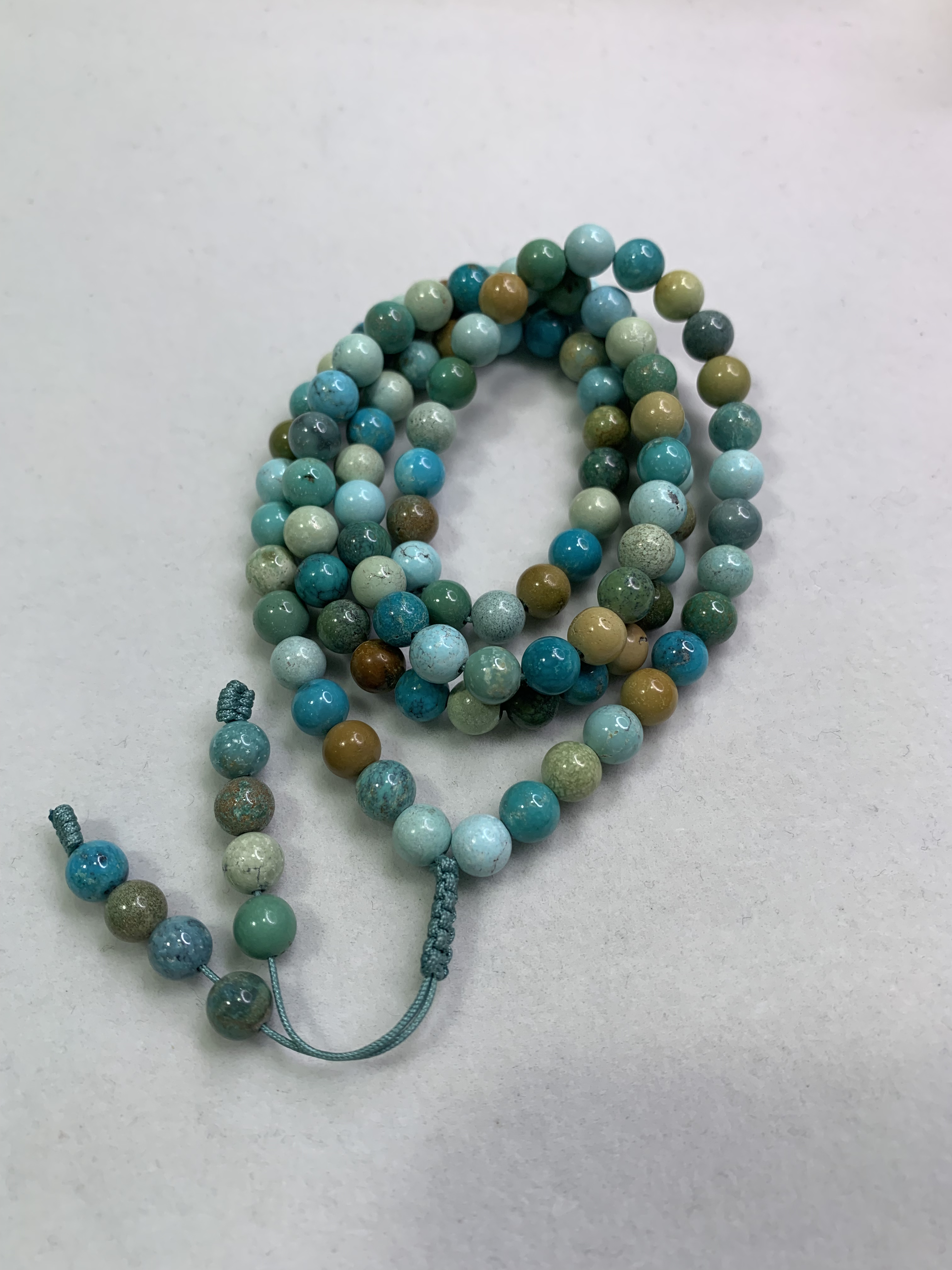 天然原矿绿松石108