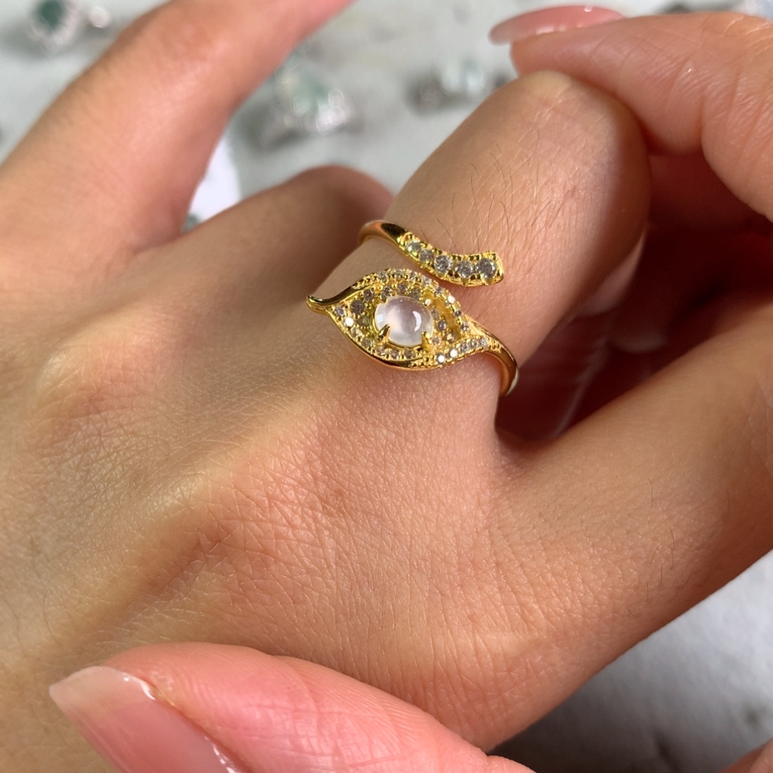 翡翠银S925镶嵌戒指戒指