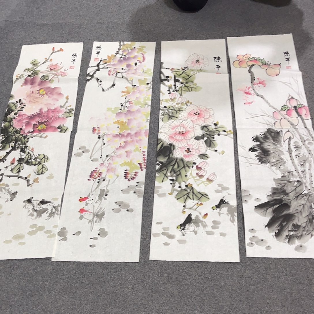 国画LT国画作品单幅任发四条屏