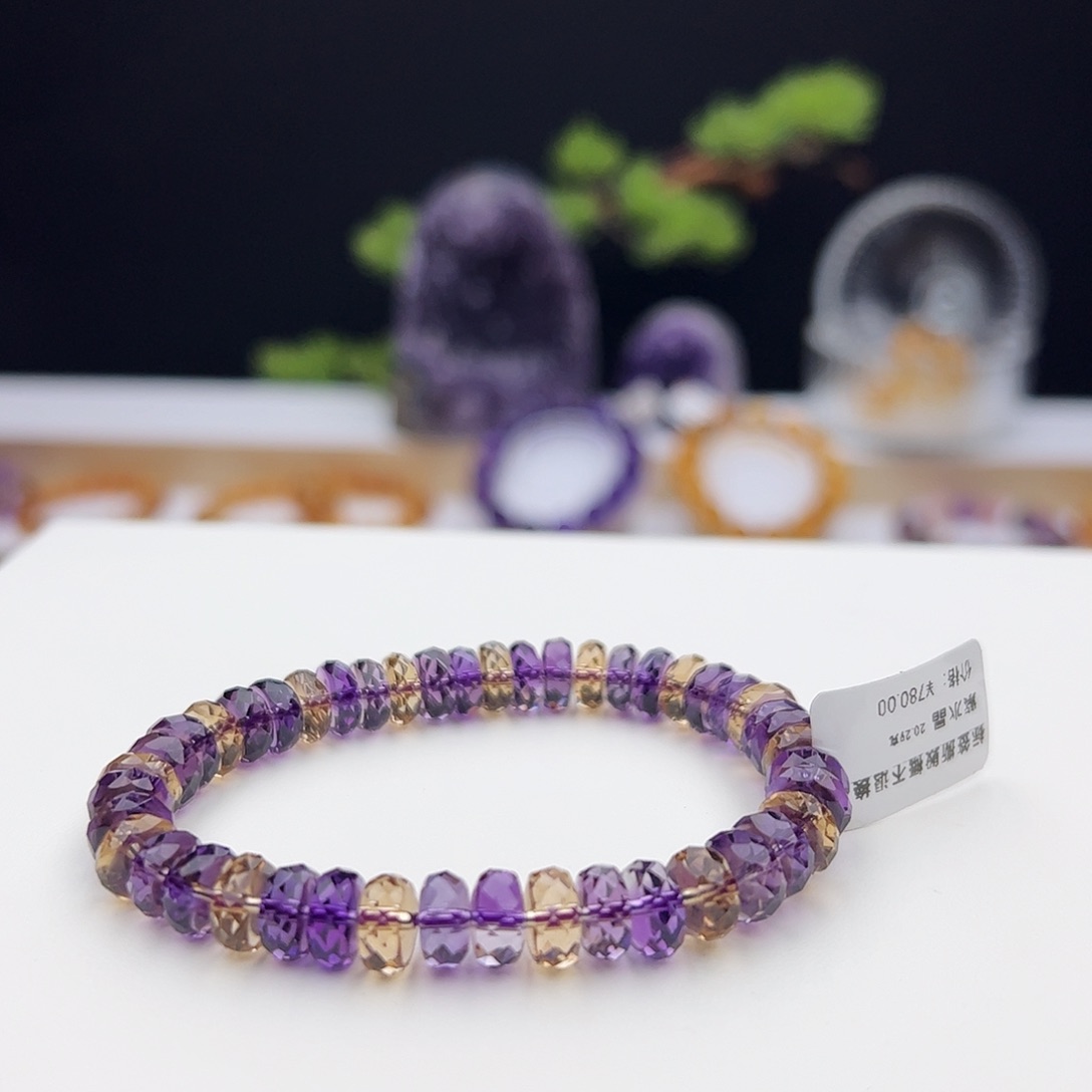 水晶手链未镶嵌紫黄晶8.3mm20.29
